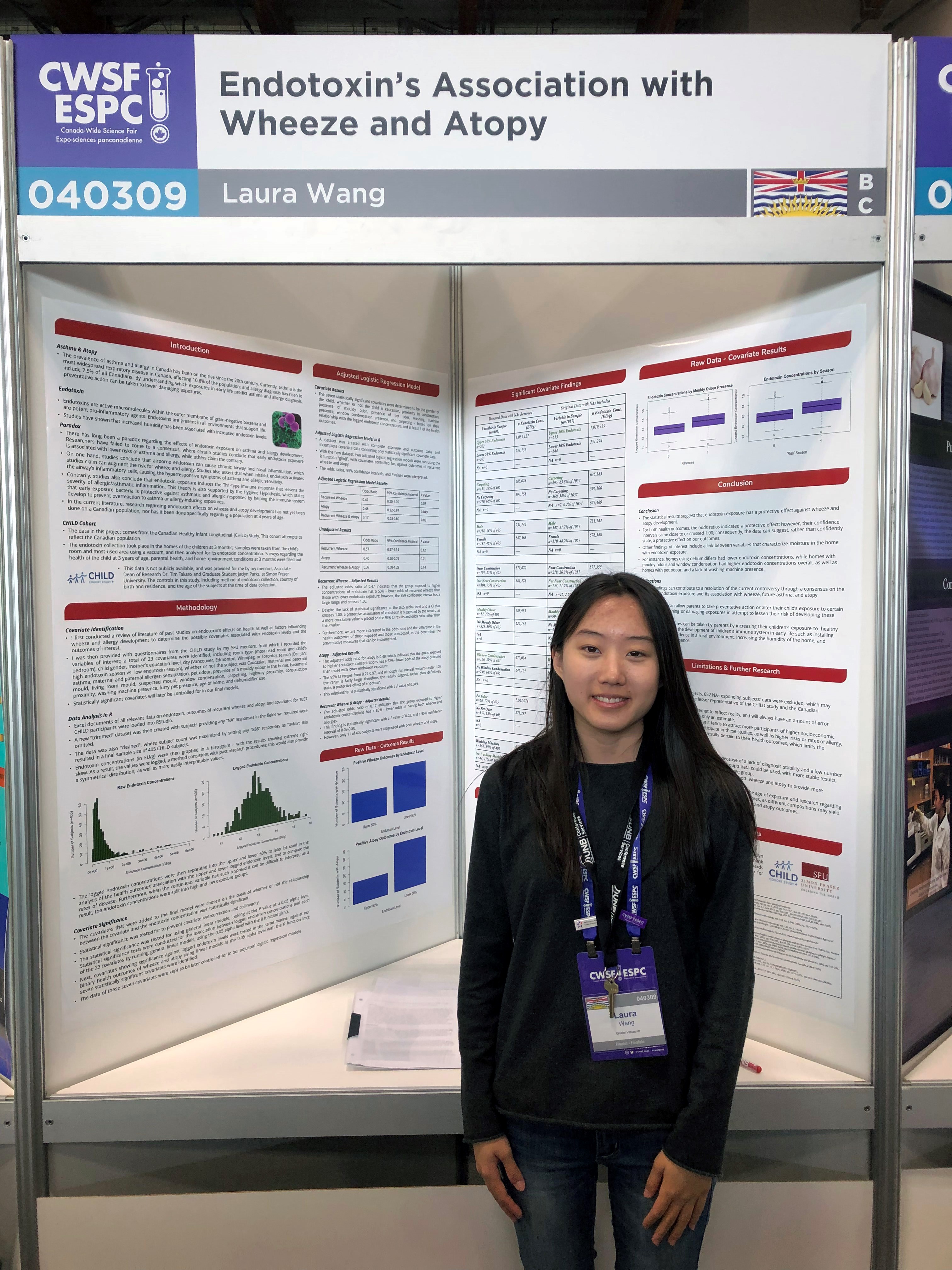 Laura exhibits at the 2019 Canada Wide-Science Fair